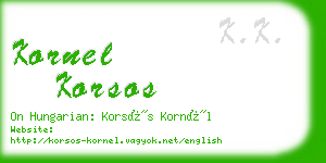 kornel korsos business card